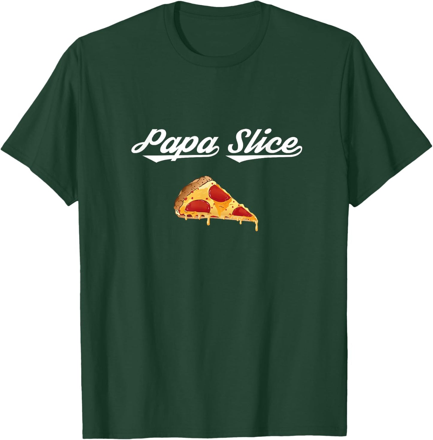 Papa Slice Pizza Belly Expectant Dad Pizza Pregnancy Reveal T-Shirt - T-Shirt | Forest