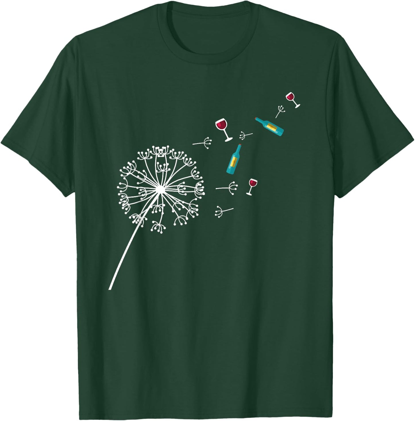 Wine Dandelion I Nature Lover Gift I Drinking Wine T-Shirt - T-Shirt | Forest