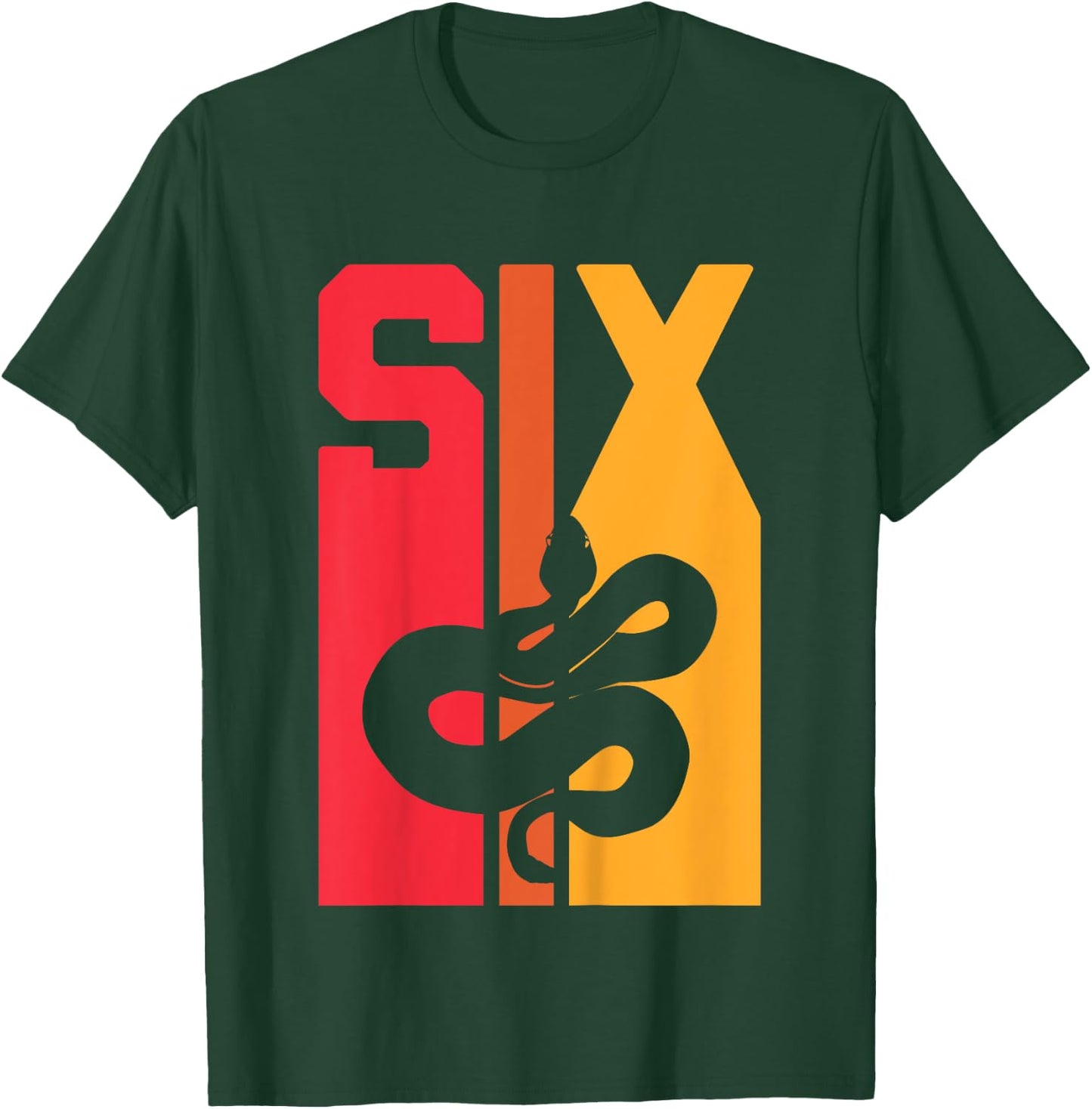 6th Birthday Vintage Snake Lover Pet Reptile 6 Years Old T-Shirt - T-Shirt | Forest