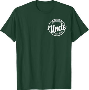 Soon To Be Uncle Announcement Promoted to Uncle Est. 2025 T-Shirt - T-Shirt | Forest