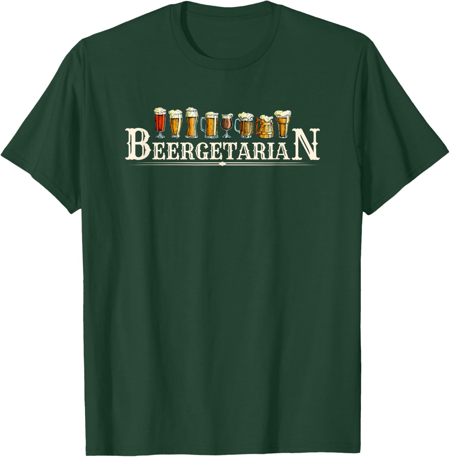 Beergetarian Funny Brewer Craft Beer Lovers Drinking T-Shirt - T-Shirt | Forest