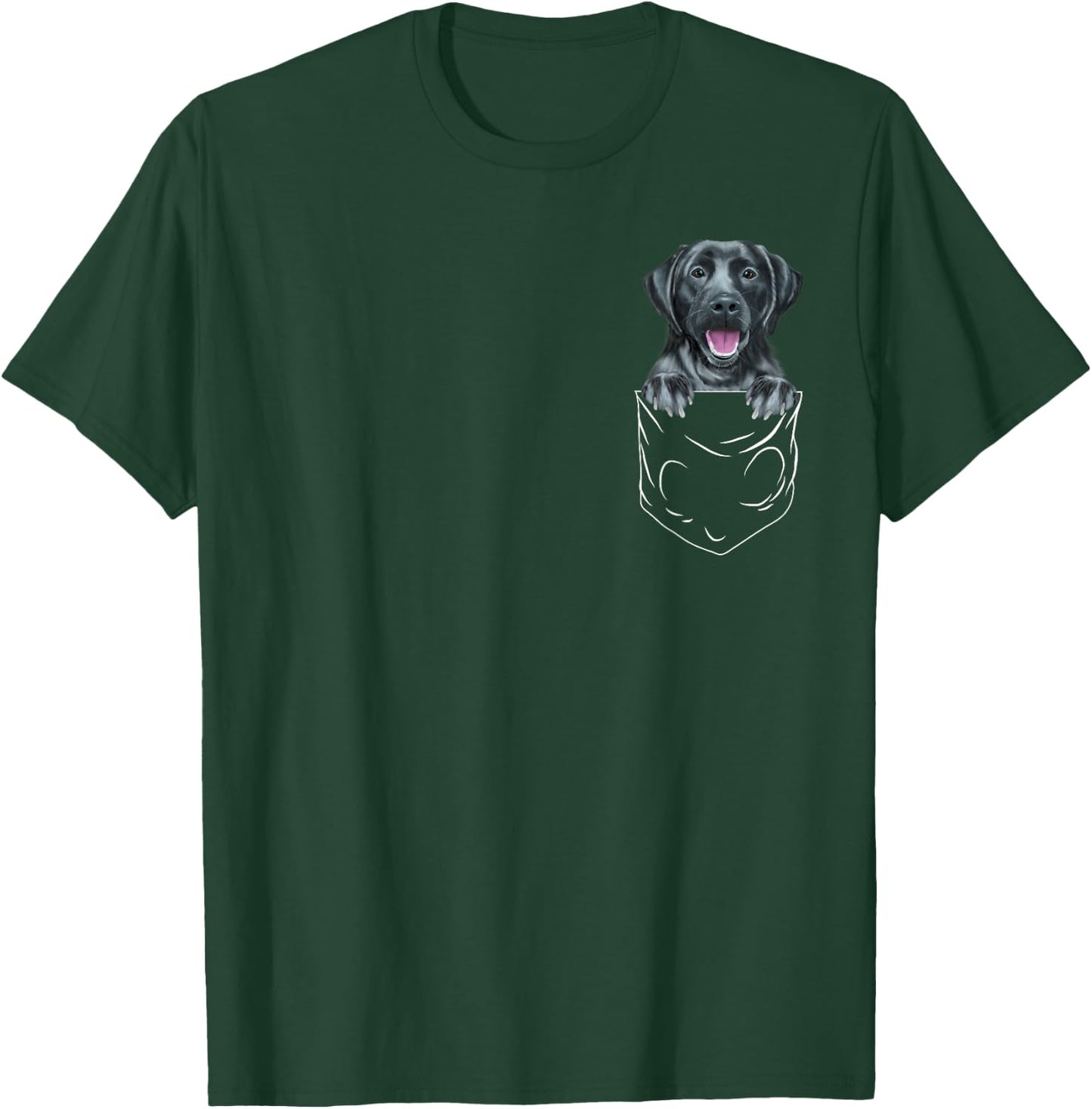 Dog In Pocket Black Labrador Retriever Funny Dog Lover Men Women Kids T-Shirt - T-Shirt | Forest