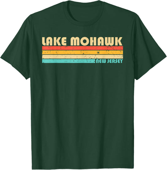 LAKE MOHAWK NEW JERSEY Funny Fishing Camping Summer Women Kids T-Shirt - T-Shirt | Forest