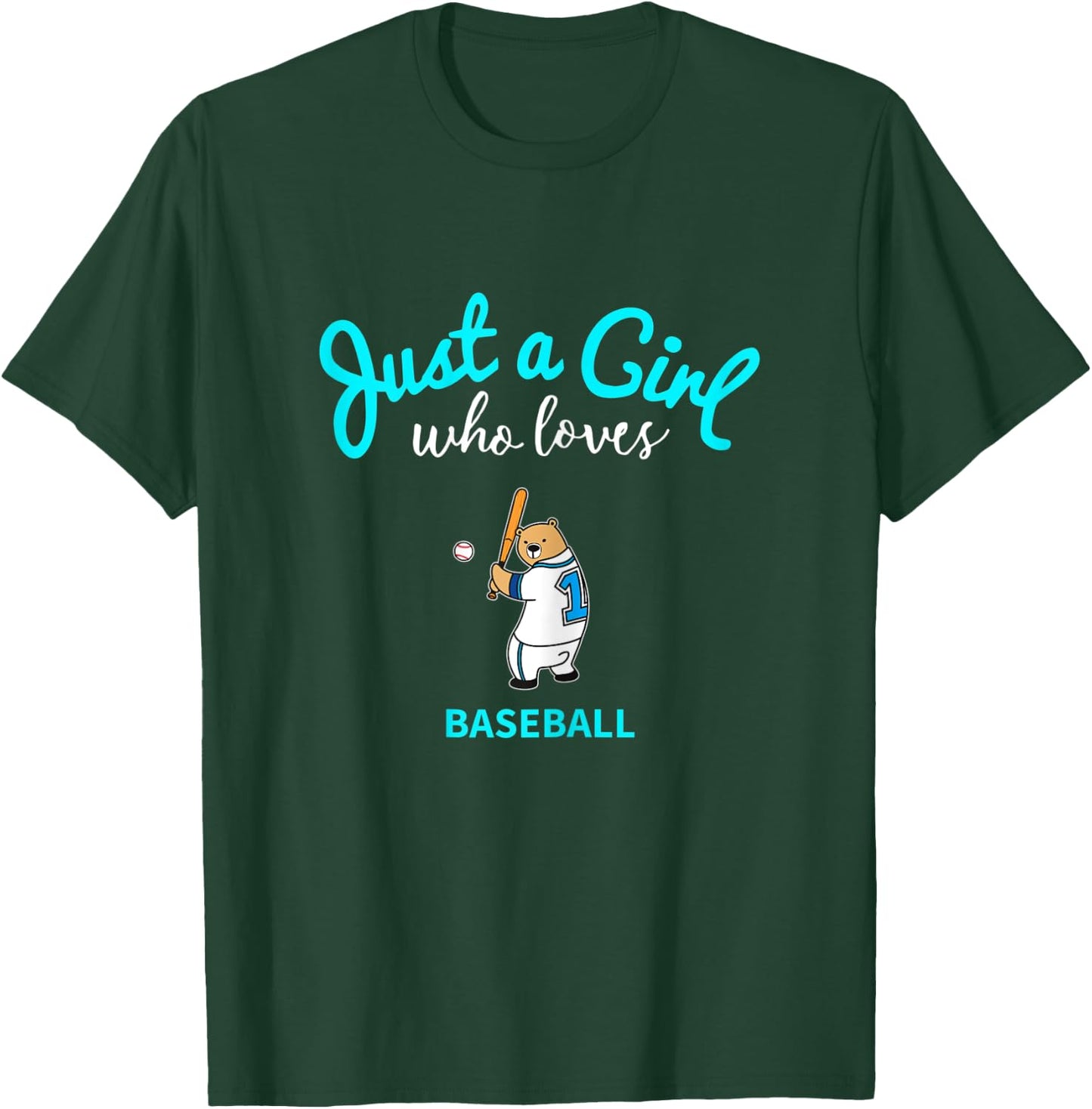 Baseball Shirt for Girls | Kids Baseball T-Shirt - T-Shirt | Forest