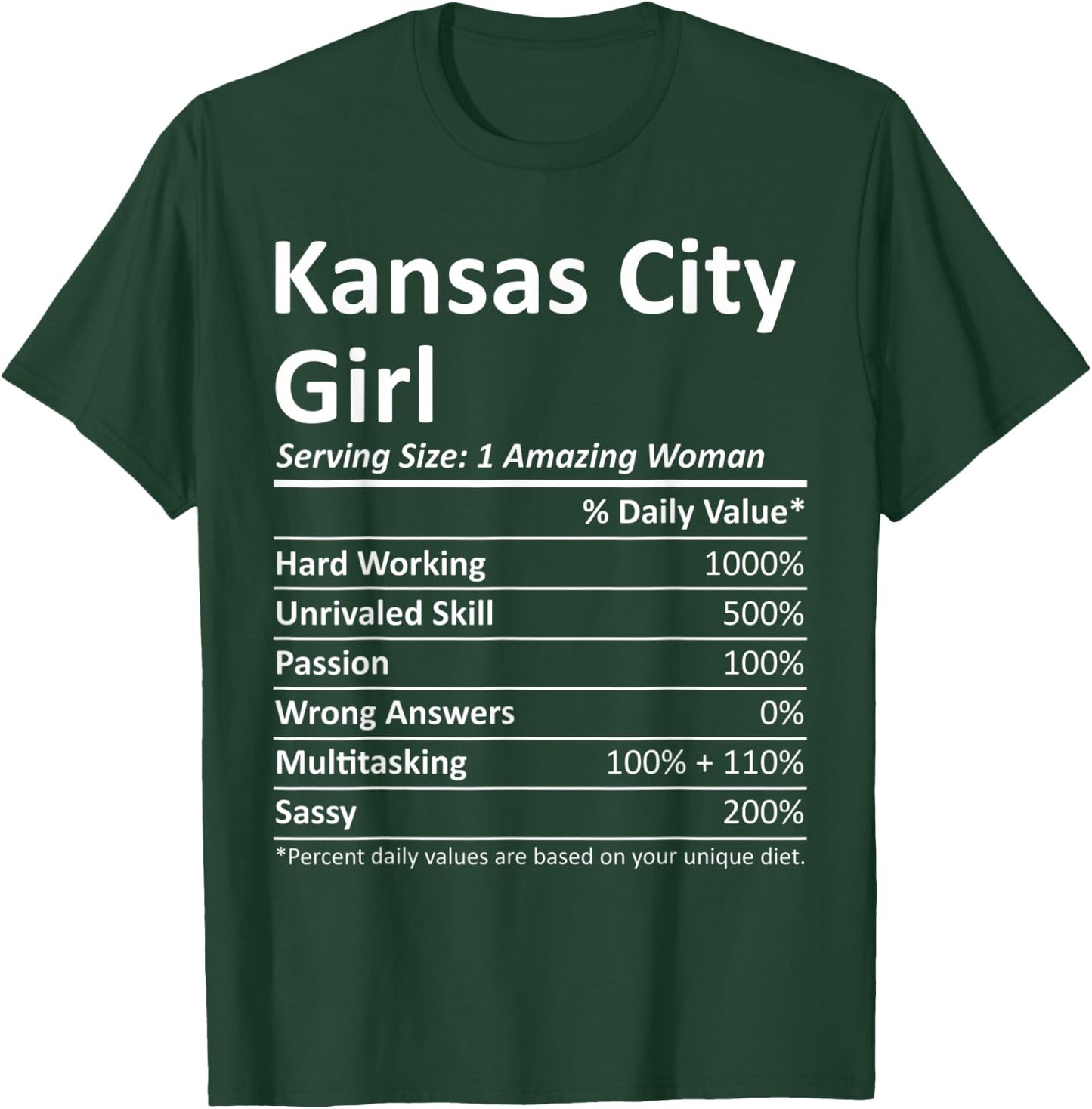 KANSAS CITY GIRL KS KANSAS Funny City Home Roots USA Gift T-Shirt - T-Shirt | Forest