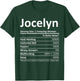JOCELYN Nutrition Personalized Name Funny Christmas Gift T-Shirt - T-Shirt | Forest