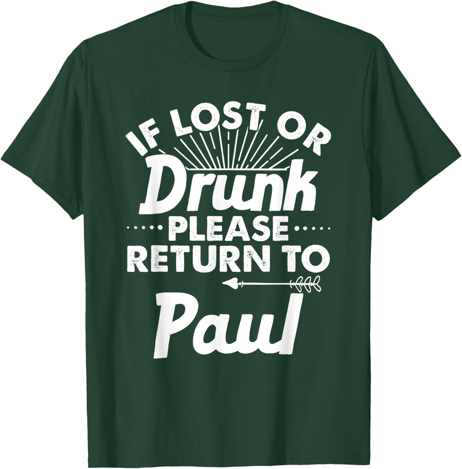If Lost Or Drunk Please Return To PAUL Gift Name Men T-Shirt - T-Shirt | Forest