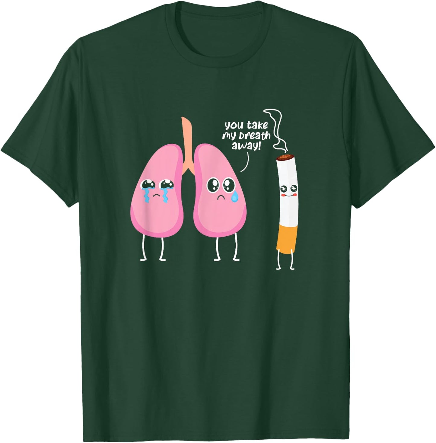 Lung Cigar Stop Smoking Support Lung Cancer Awareness T-Shirt - T-Shirt | Forest