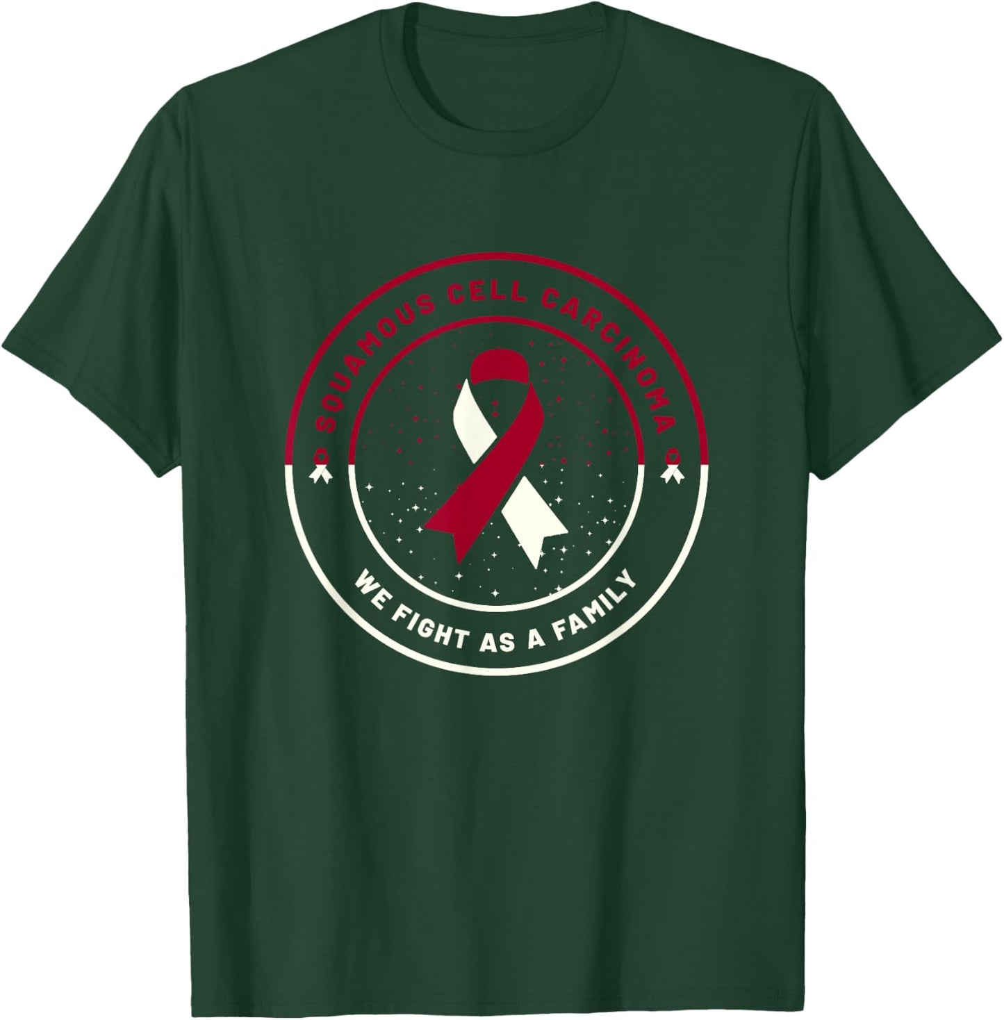 Squamous Cell Carcinoma Ribbon Awareness Family Support Gift T-Shirt - T-Shirt | Forest