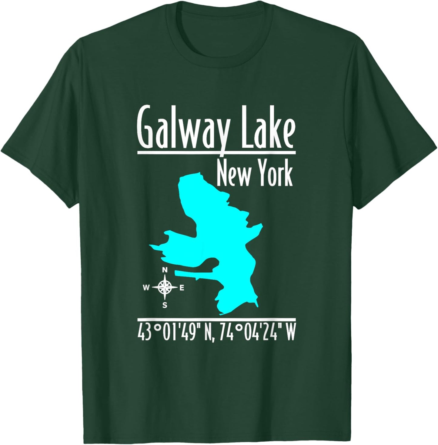 Modern Galway Lake - New York T-Shirt - T-Shirt | Forest