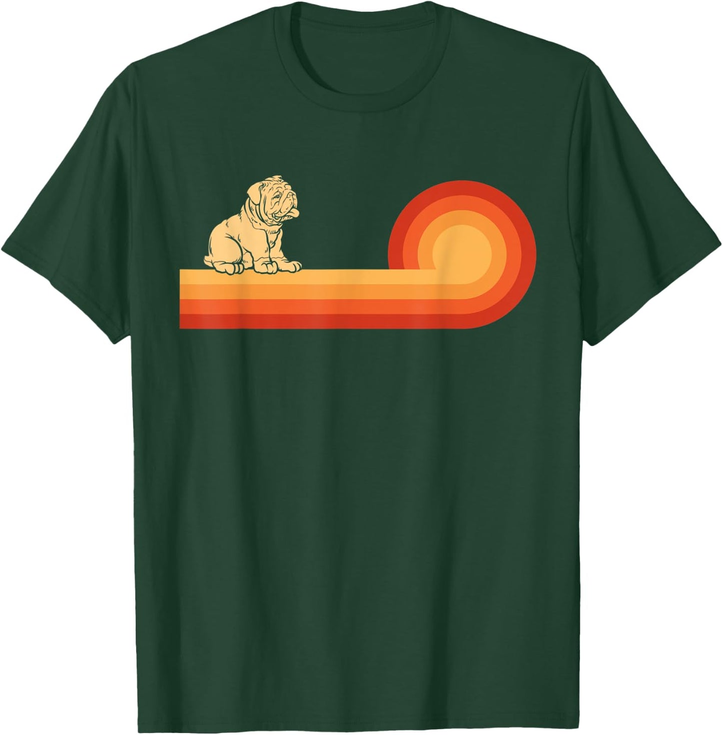 Retro English Bulldog Gifts Dog Mom Shirt Vintage Bull Dog T-Shirt - T-Shirt | Forest