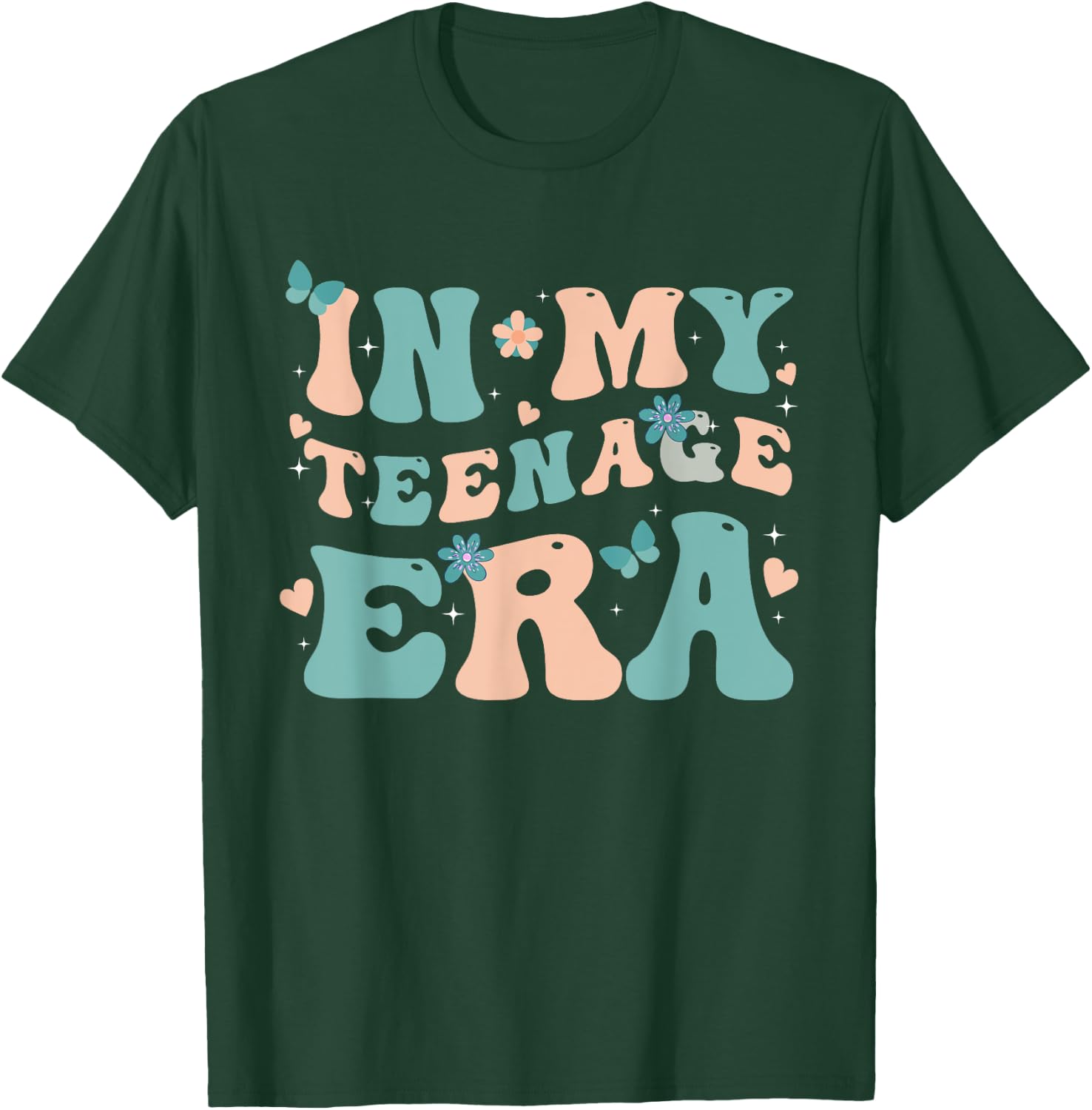 In My Teenage Era Retro Groovy 13 to 19 years Teenager T-Shirt - T-Shirt | Forest