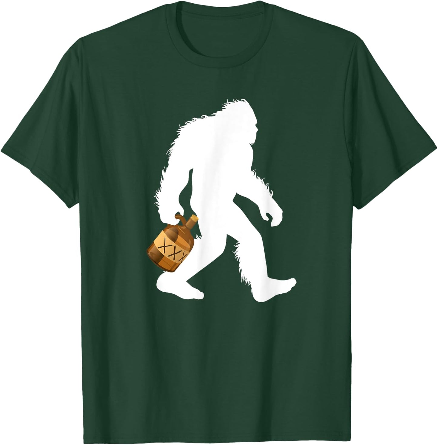 Bigfoot With Moonshine Jug Drinking Sasquatch Moonshiner T-Shirt - T-Shirt | Forest