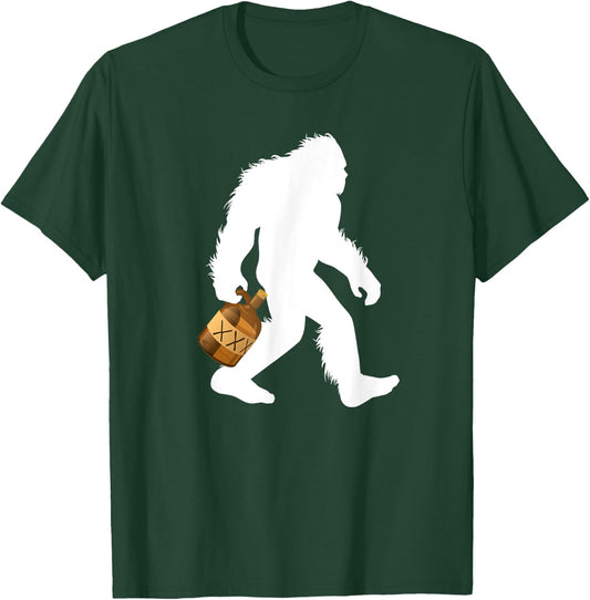 Bigfoot With Moonshine Jug Drinking Sasquatch Moonshiner T-Shirt - T-Shirt | Forest