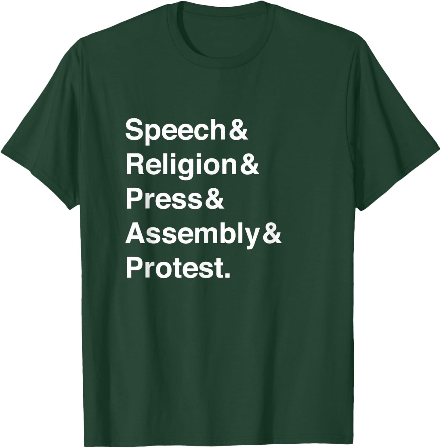 Speech Religion Press Assembly Protest First Amendment T-Shirt - T-Shirt | Forest