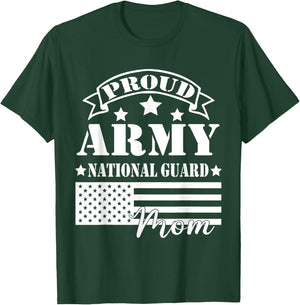 Proud Army National Guard Mom Funny Military Mom T-Shirt - T-Shirt | Forest