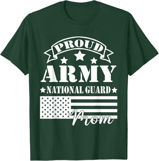 Proud Army National Guard Mom Funny Military Mom T-Shirt - T-Shirt | Forest