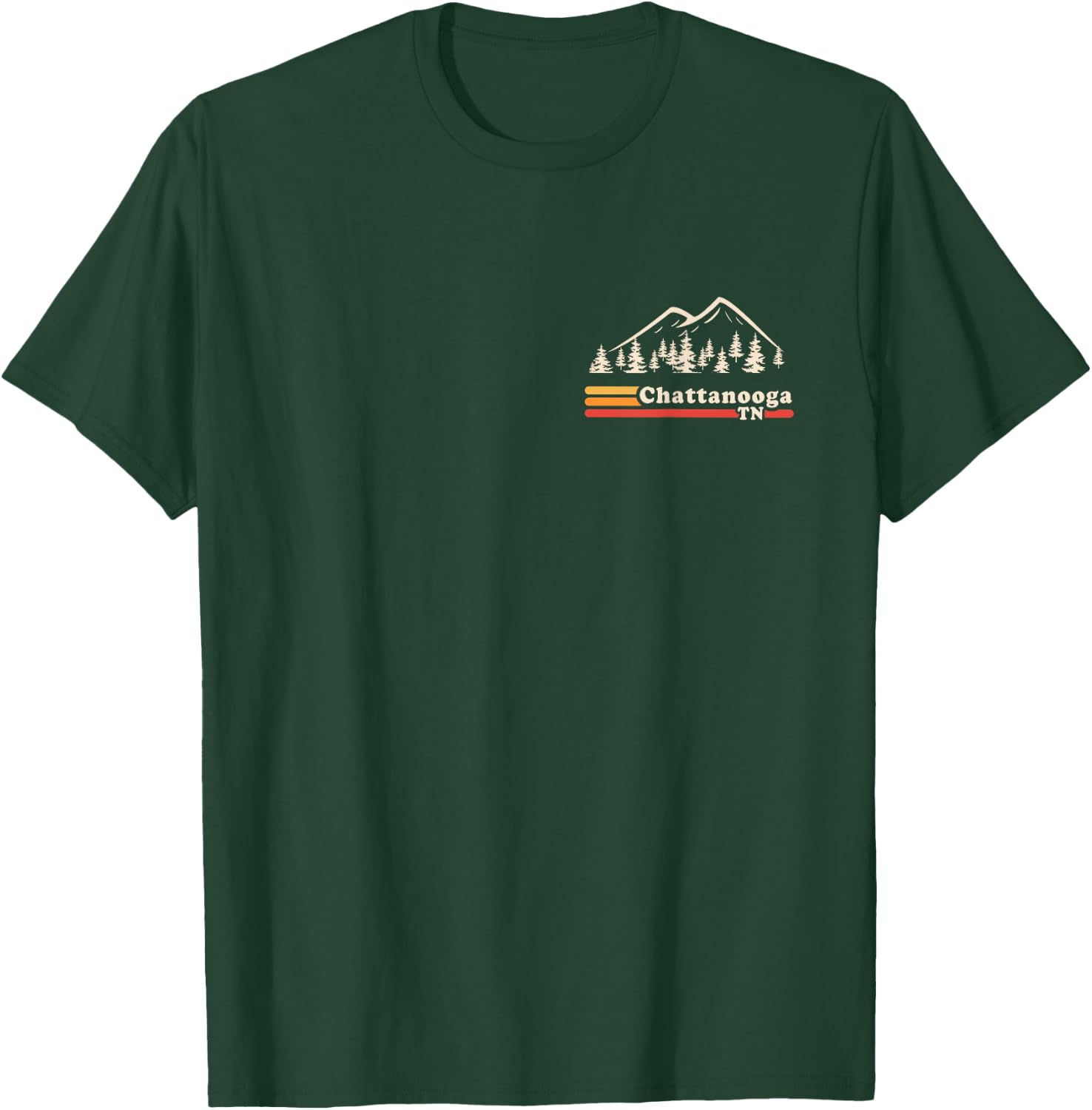 Retro Chattanooga TN Tennessee Mountains T-Shirt - T-Shirt | Forest