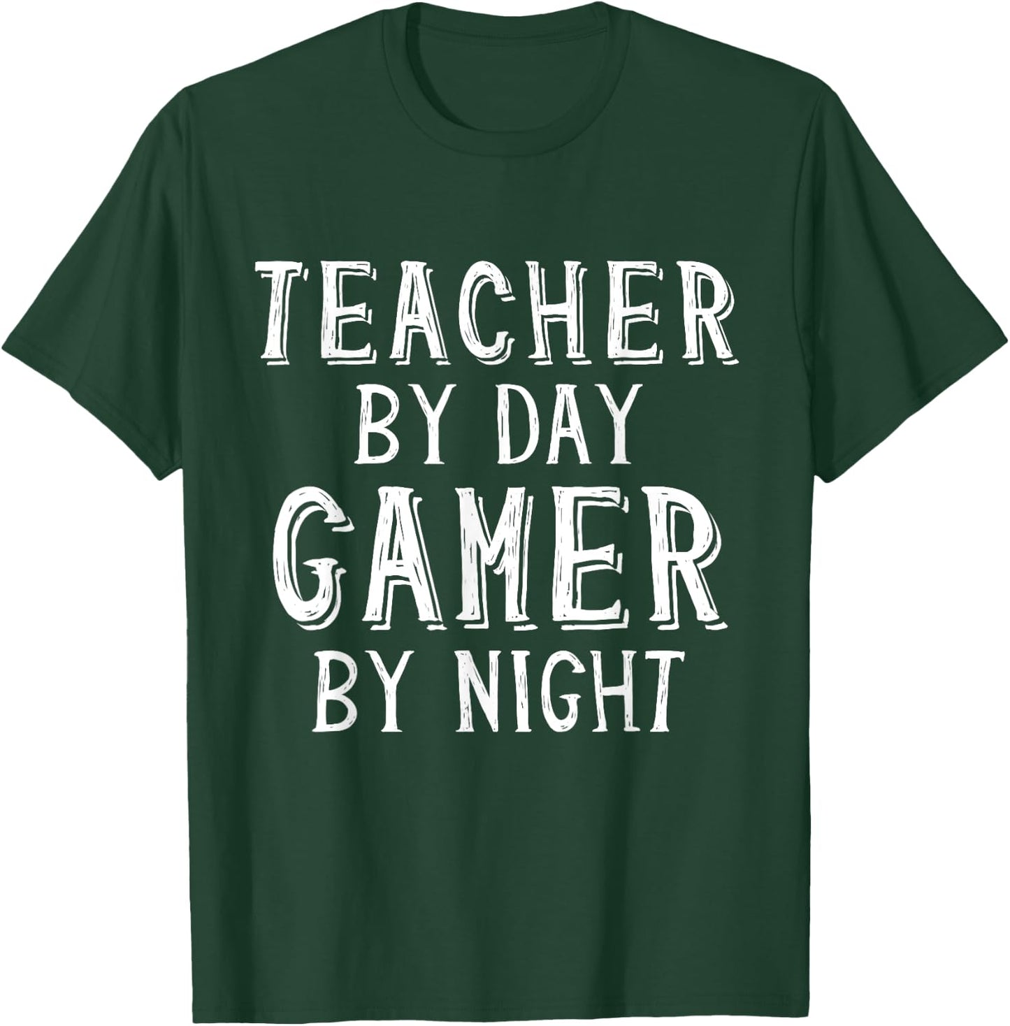 Teacher By Day Gamer By Night Funny School Gaming Teacher Women T-Shirt - T-Shirt | Forest