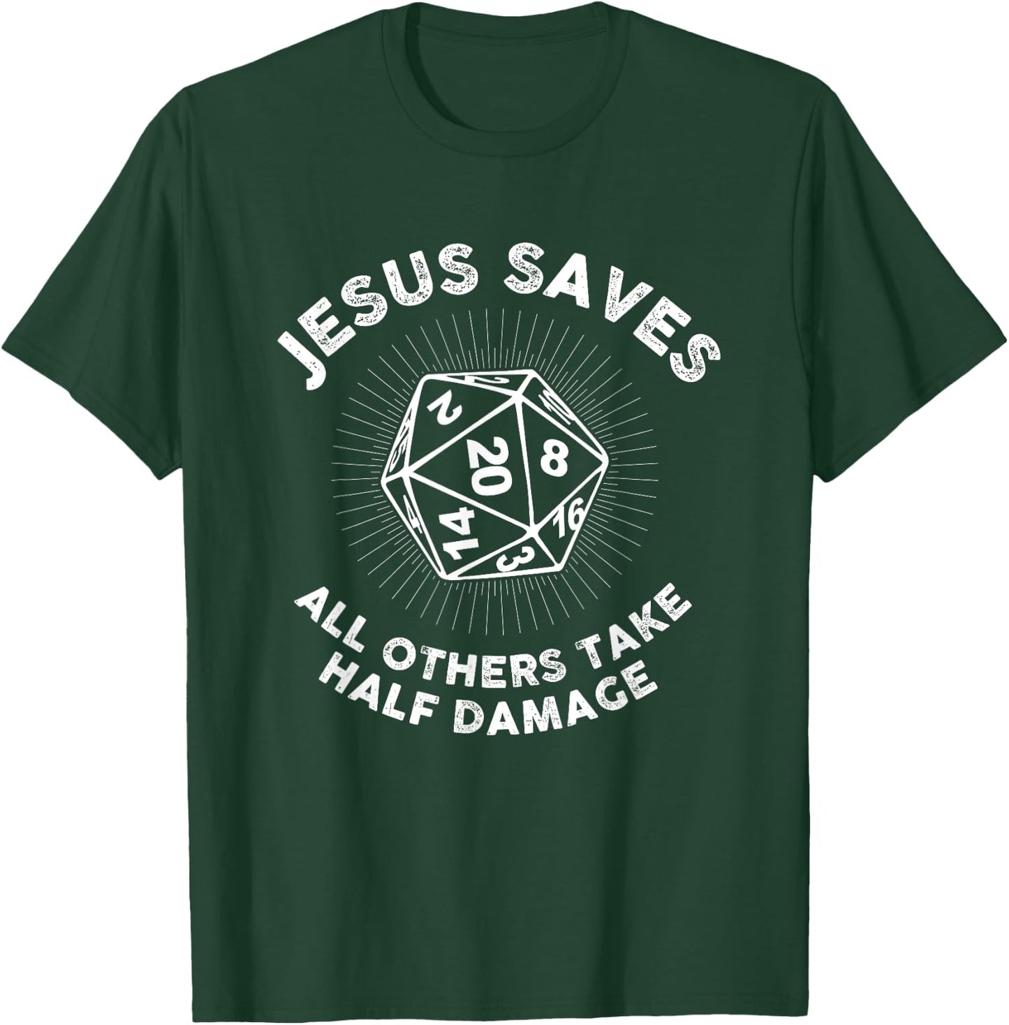 Jesus Saves Gift A D20 Role Playing Nerd T-Shirt - T-Shirt | Forest