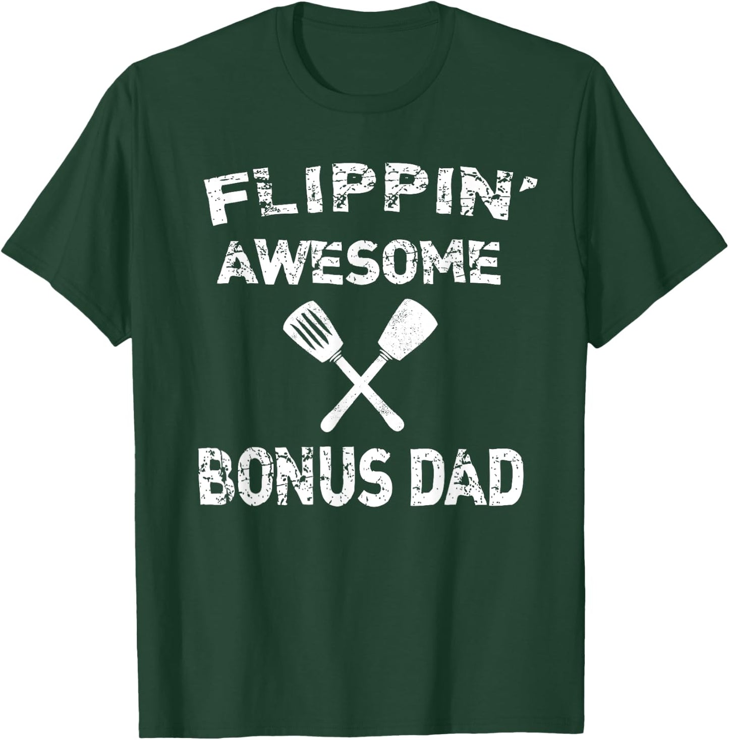 Flippin' Awesome Bonus Dad Cooking Grilling BBQ Chef Stepdad T-Shirt - T-Shirt | Forest