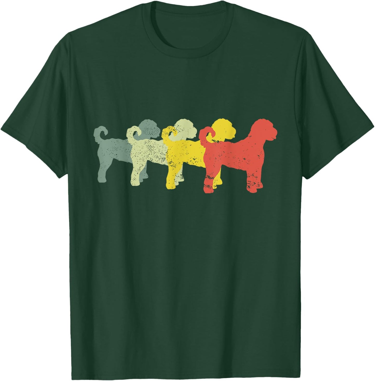 Funny Retro Doodle Dad & Mom - Aussie Doodle & Goldendoodle T-Shirt - T-Shirt | Forest