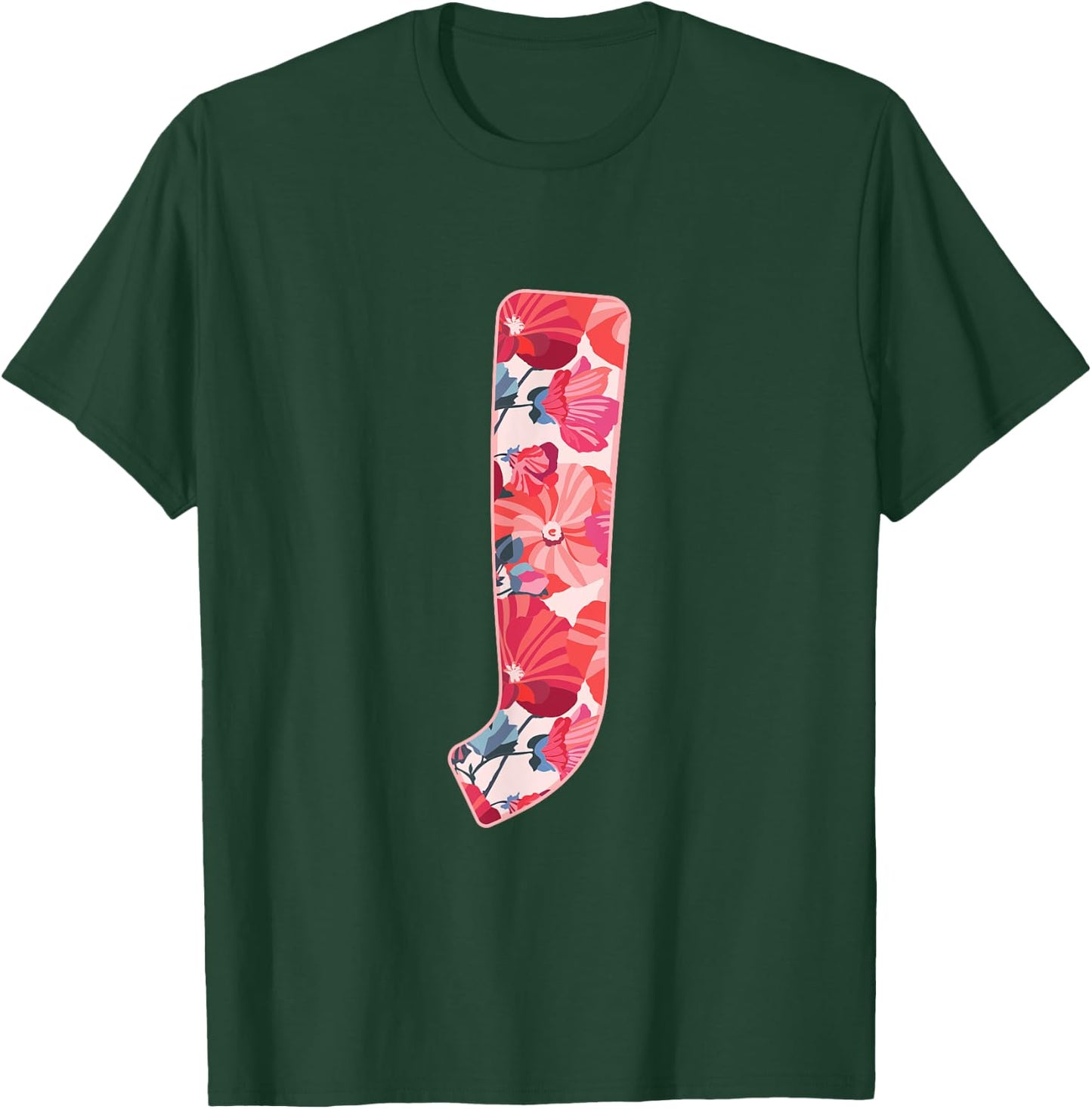 Letter J Alphabet First Name Consonant Flower Garden Gift T-Shirt - T-Shirt | Forest