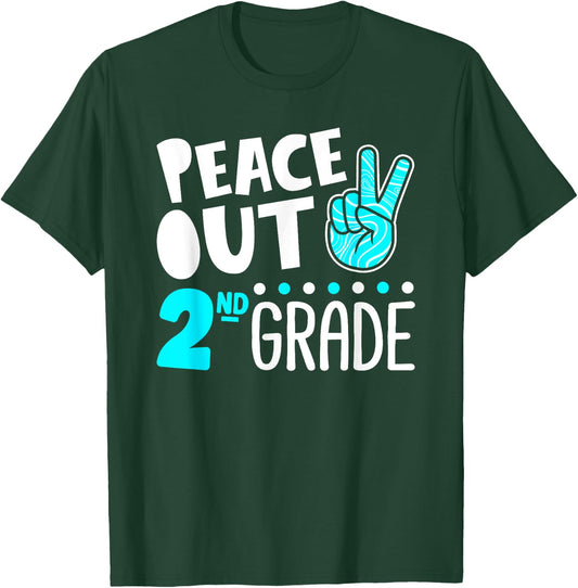 Peace Out 2nd Grade Graduation Last Day School 2025 Funny T-Shirt - T-Shirt | Forest