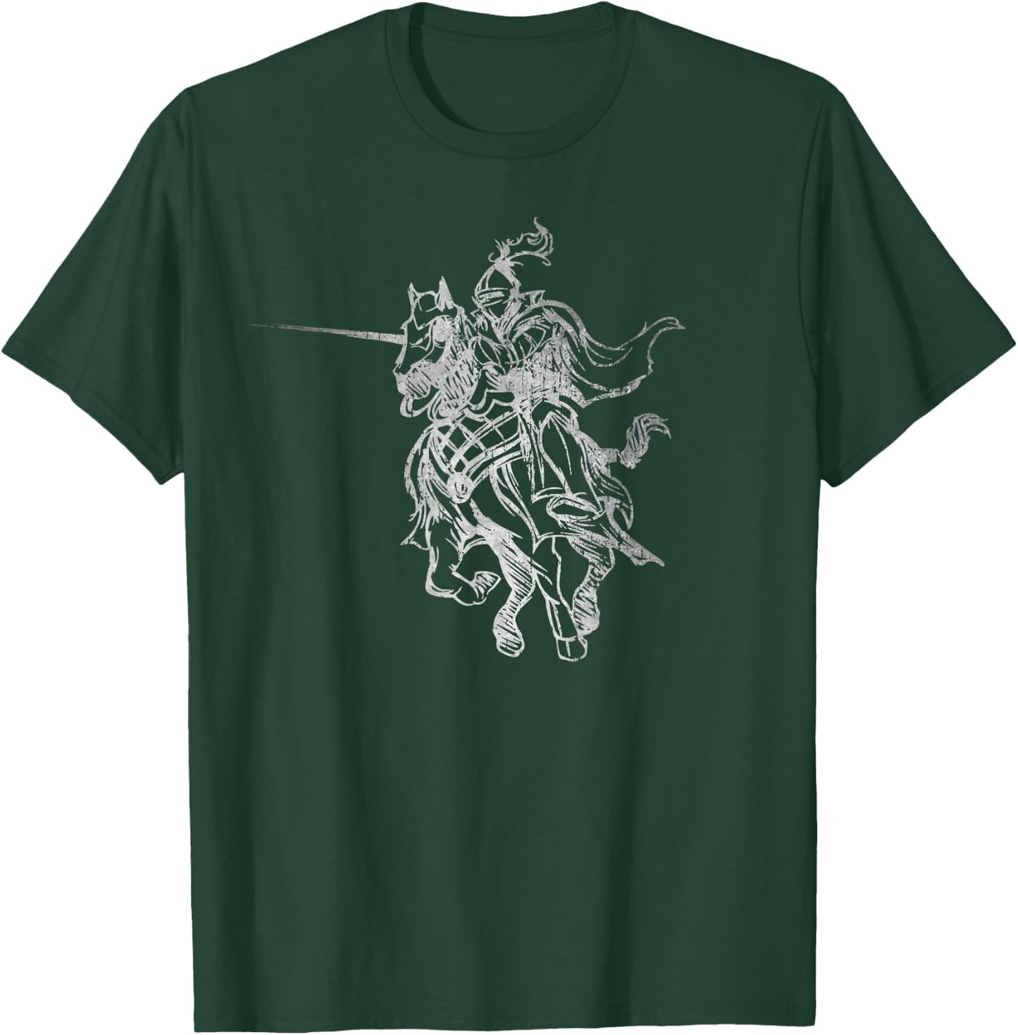 Medieval Knight Armor Riding Horse Jousting Retro Vintage T-Shirt - T-Shirt | Forest