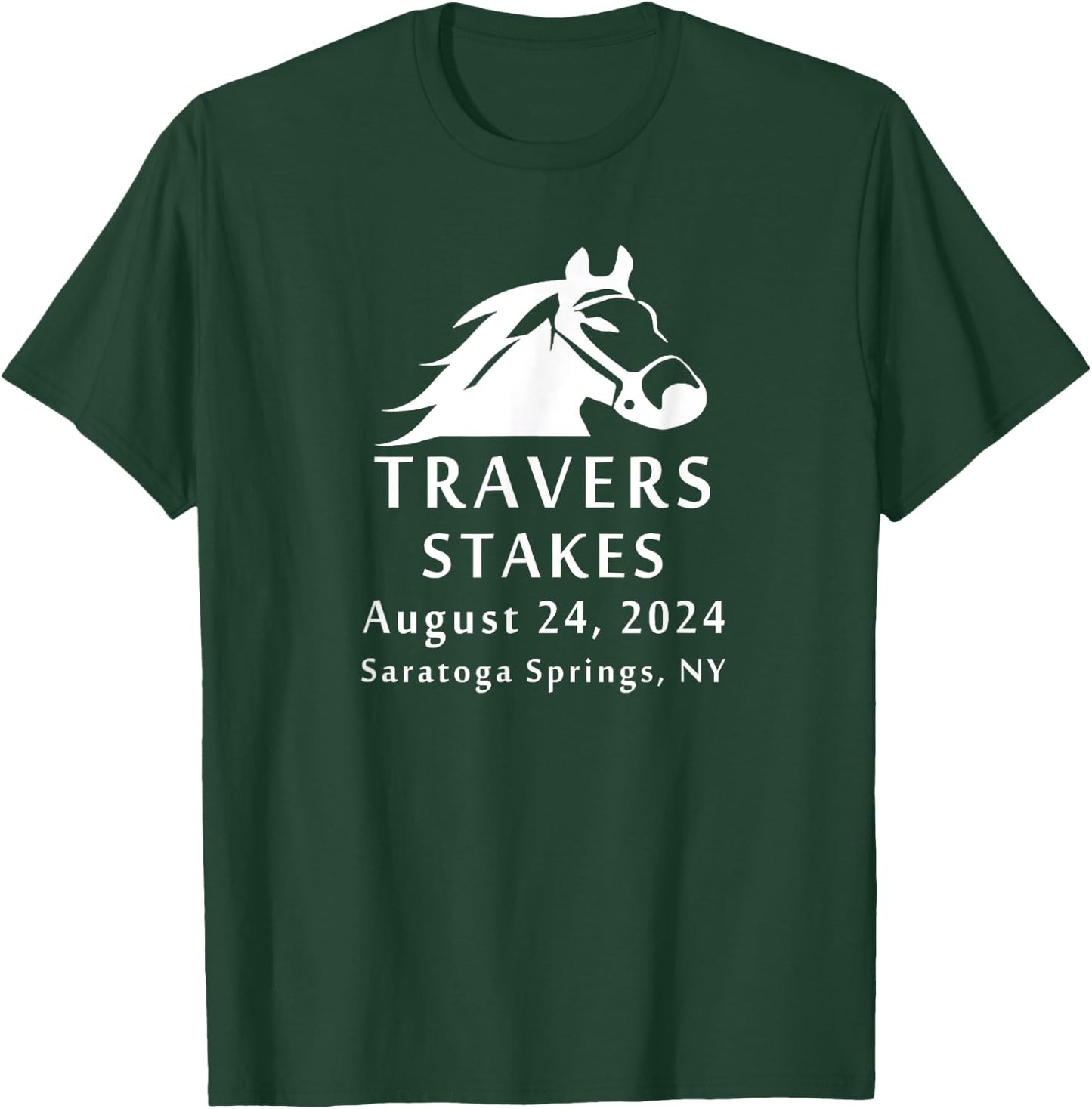 2024 Travers Stakes Saratoga Springs Horse Race Fan Souvenir T-Shirt - T-Shirt | Forest