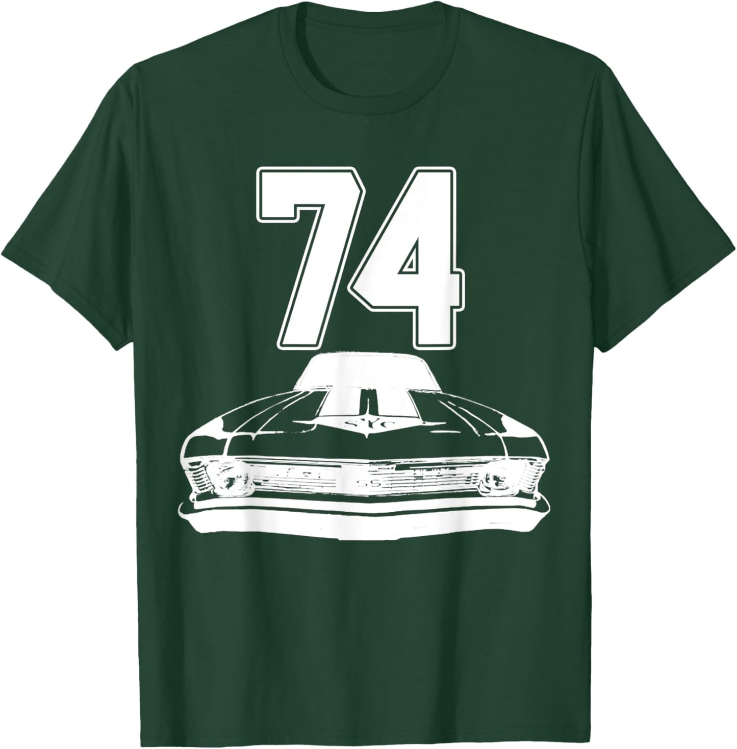 1974 74 Chevys Nova 2 Classic Car Old School Muscle Car T-Shirt - T-Shirt | Forest