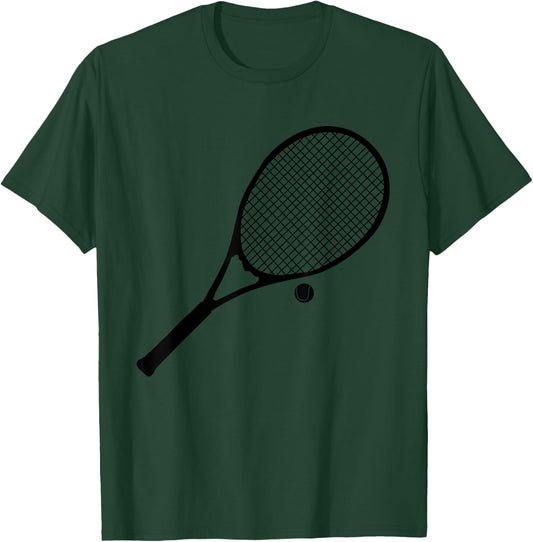 Silhouette Tennis Racket And Ball Player Smash Serve Fans T-Shirt - T-Shirt | Forest