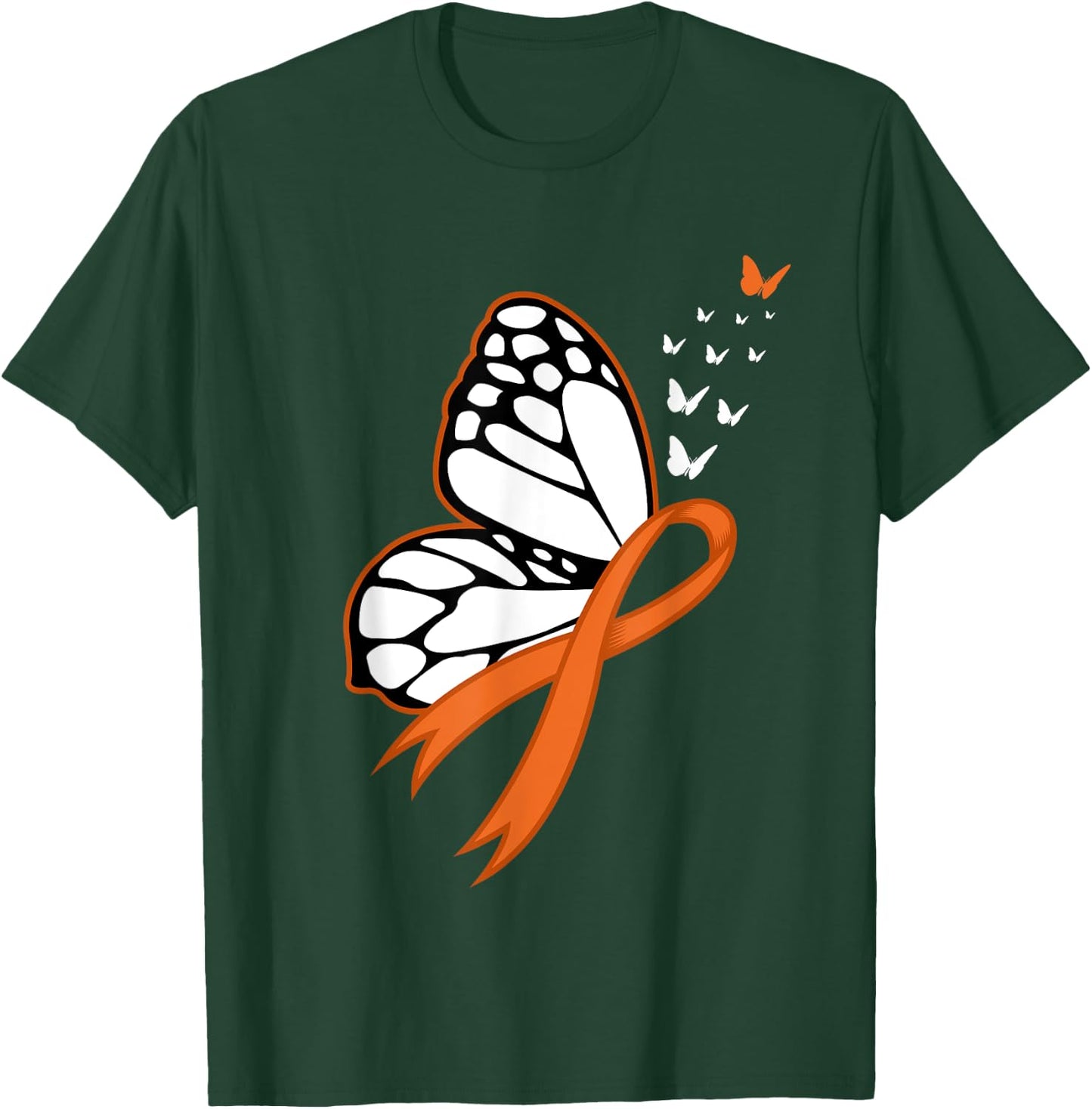Leukemia Awareness Month Butterfly Cancer Gift - Adult, Black, Small, Short Sleeve, Classic Fit T-Shirt - T-Shirt | Forest