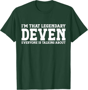 Deven Personal Name First Name Funny Deven T-Shirt - T-Shirt | Forest