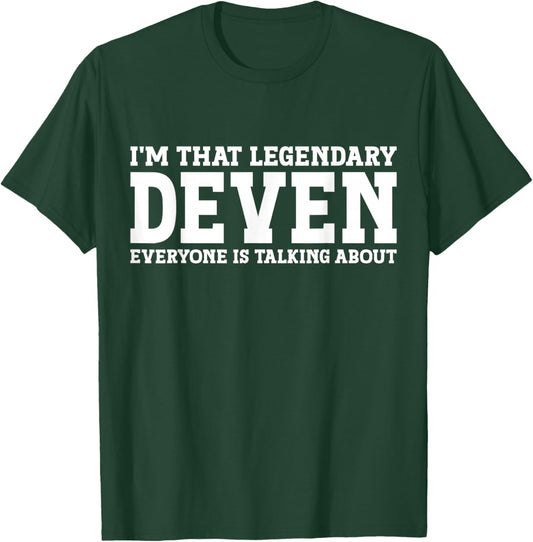 Deven Personal Name First Name Funny Deven T-Shirt - T-Shirt | Forest