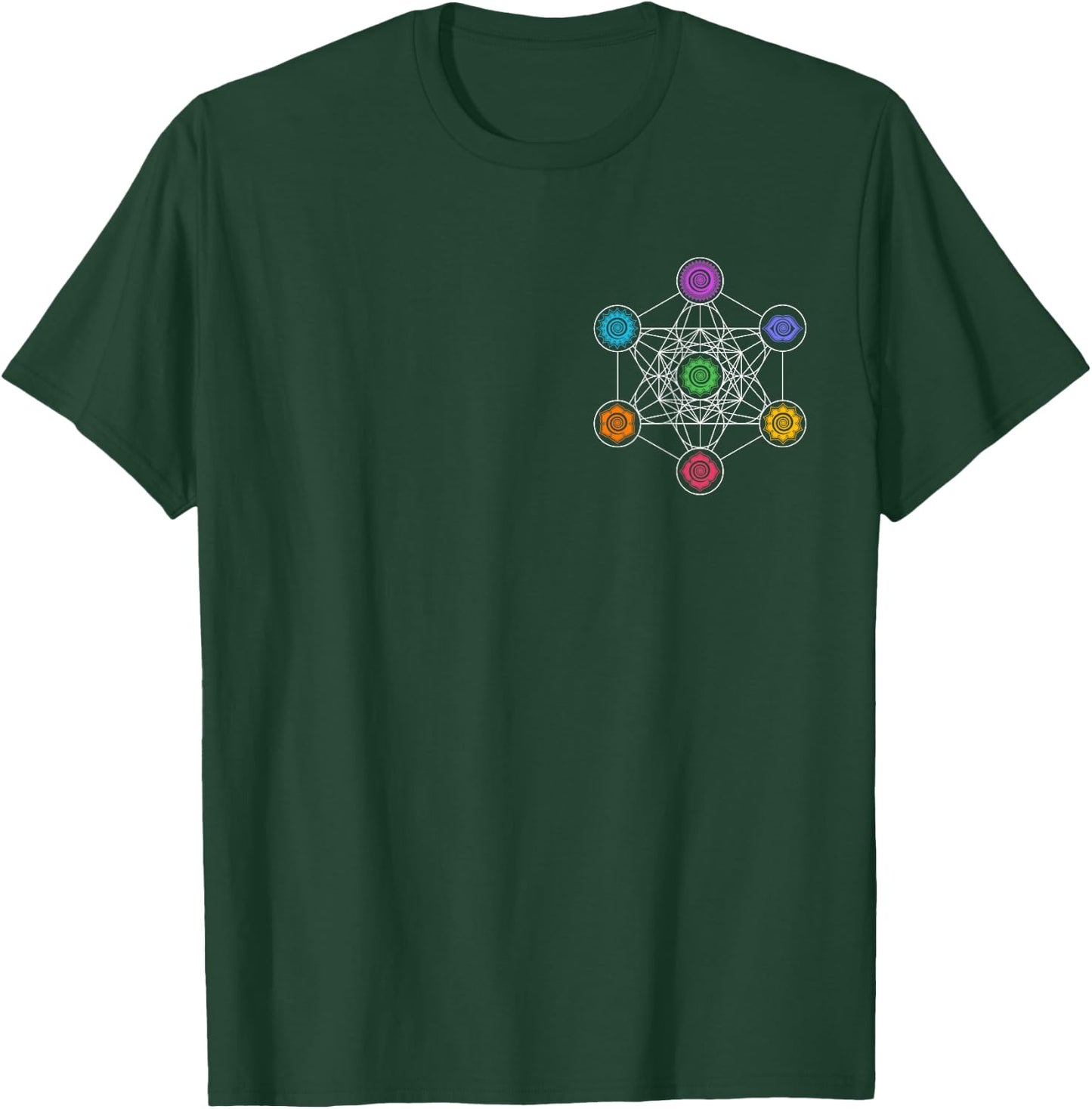 Metatronscube, sacred geometry, chakra, yoga, symbol, 4D T-Shirt - T-Shirt | Forest