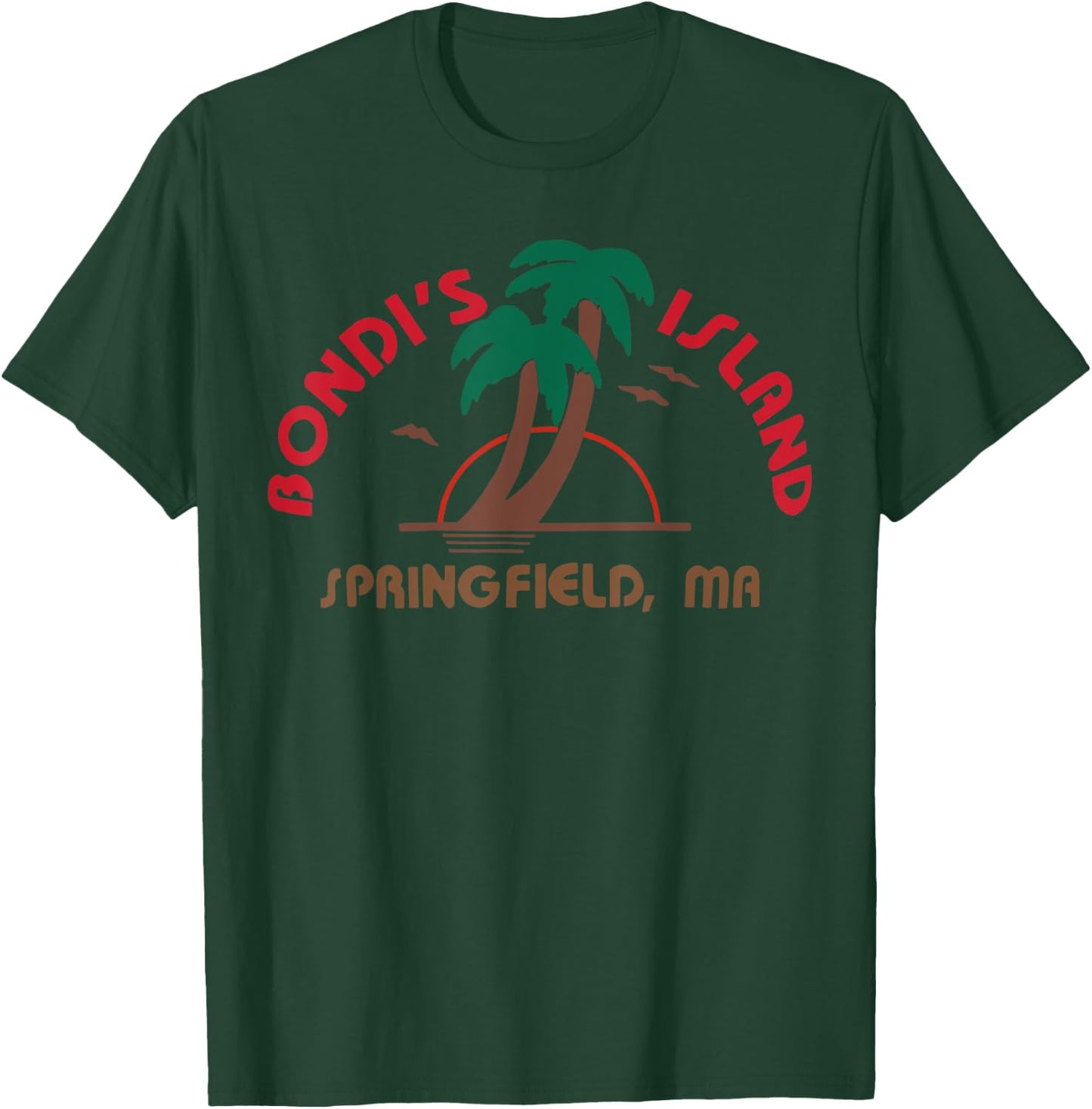 Bondi's Islands Vacation Retro Sunset Palm Trees Vacation T-Shirt - T-Shirt | Forest
