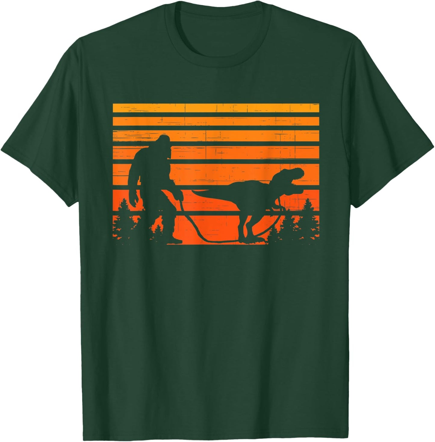 Bigfoot Walking Dinosaur Tyrannosaurus T Rex T-Shirt - T-Shirt | Forest