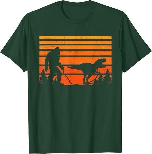 Bigfoot Walking Dinosaur Tyrannosaurus T Rex T-Shirt - T-Shirt | Forest