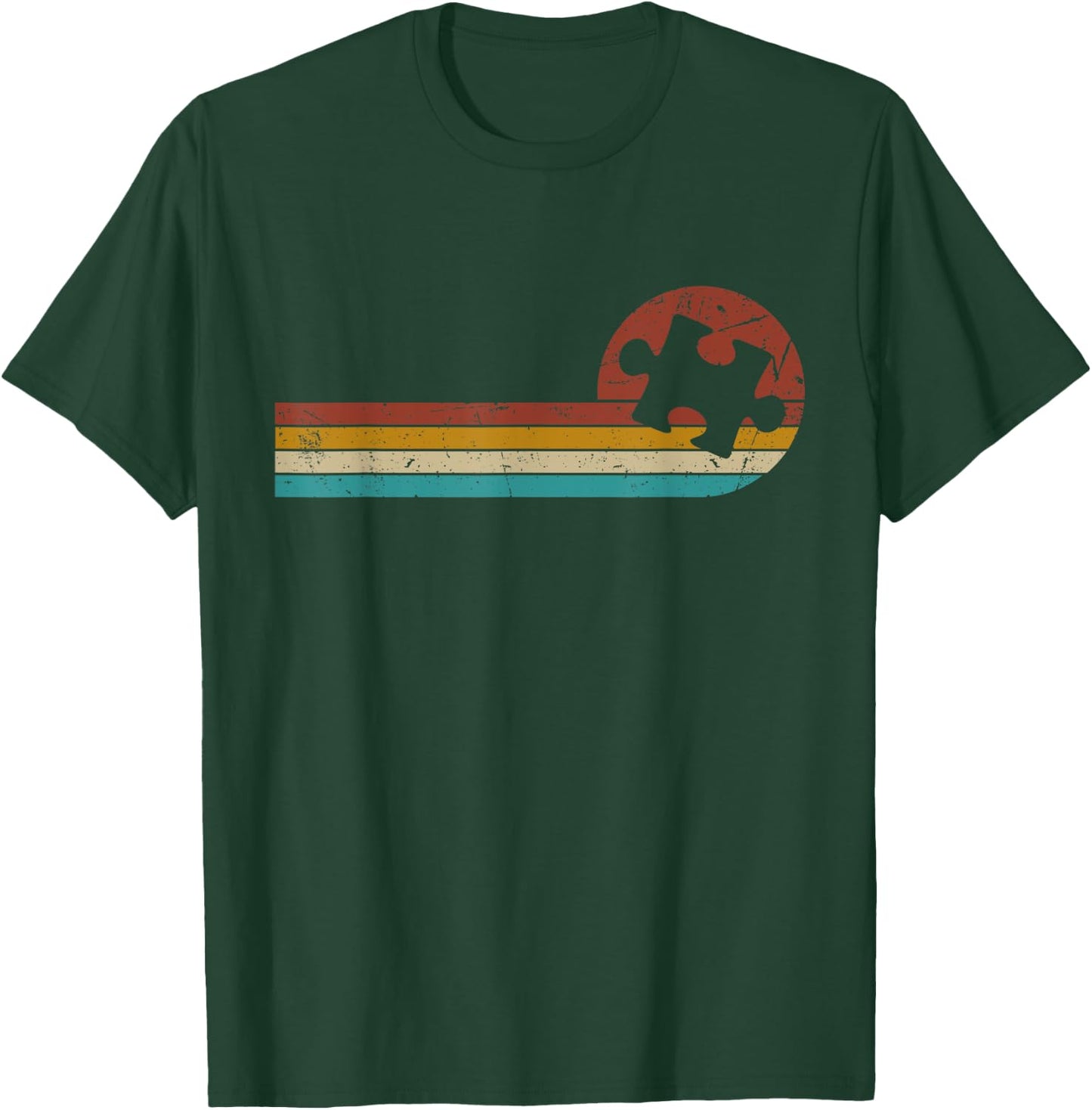 Vintage Autism Puzzle Mom Dad Autism Awareness T-Shirt - T-Shirt | Forest