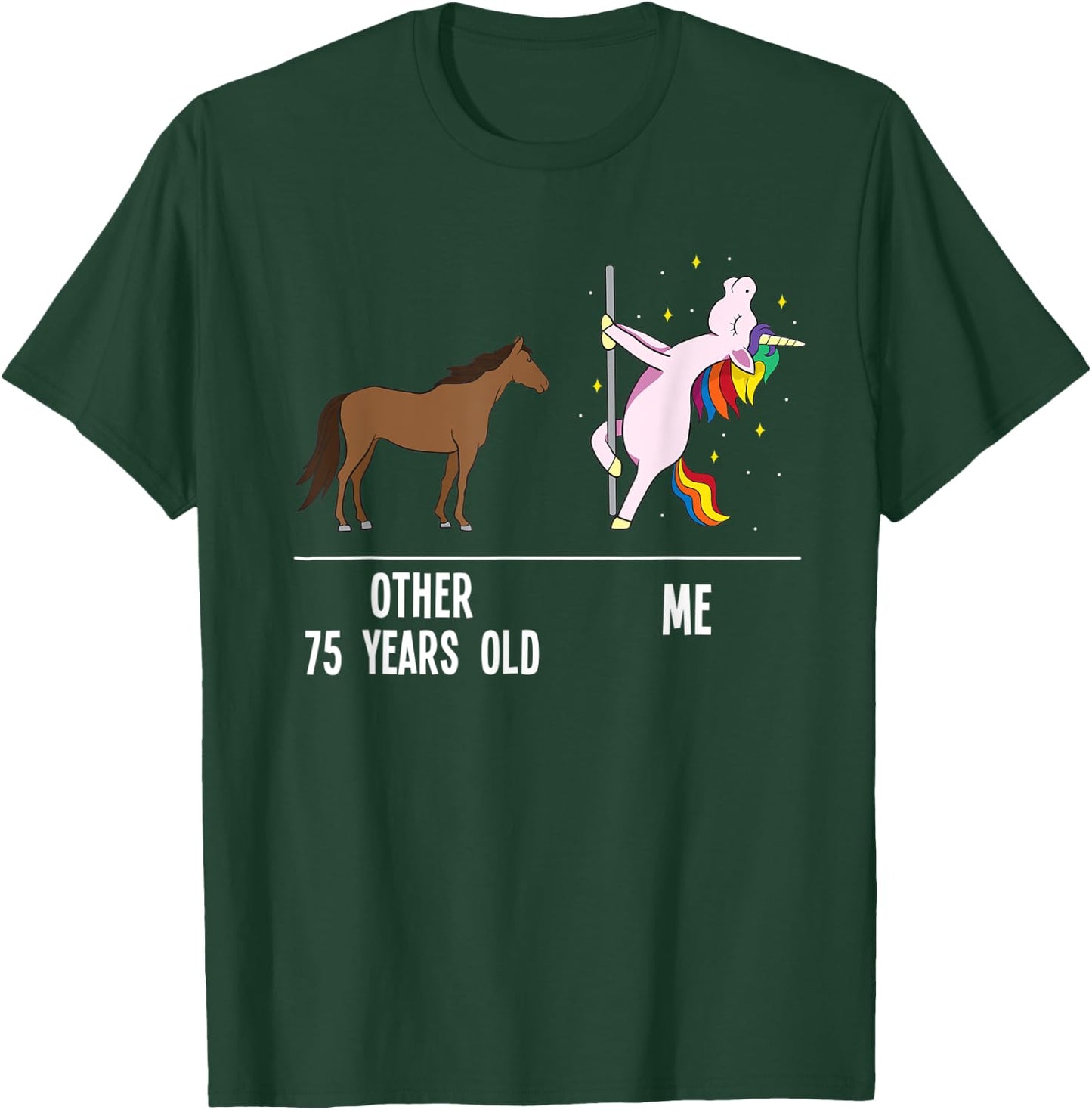 75th Birthday Unicorn Funny 75 Years Old Other me Women T-Shirt - T-Shirt | Forest