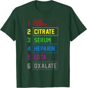 Phlebotomy lab technician Order of Draw T-Shirt - T-Shirt | Forest