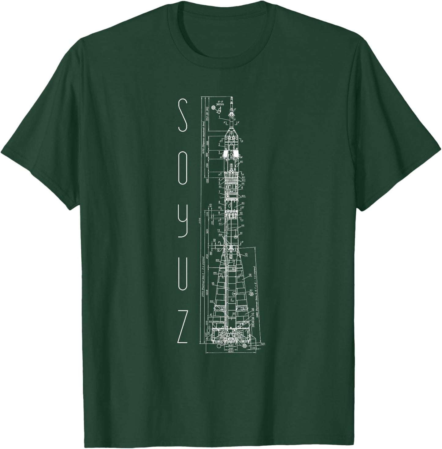 Soyuz Rocket Space Flight Soviet Union Russia Communism T-Shirt - T-Shirt | Forest