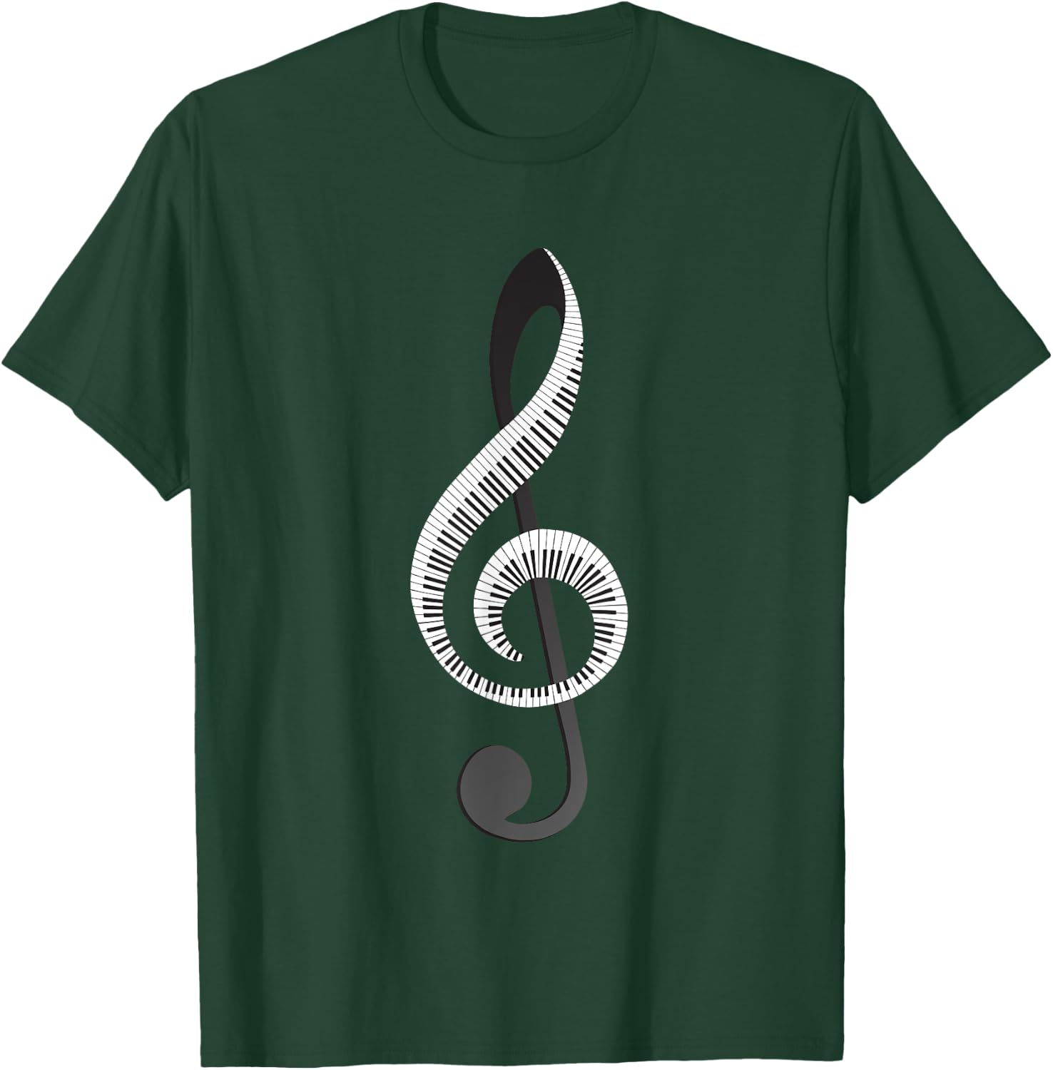 Funny Piano Gift Women Cool Treble Clef Musical Note T-Shirt - T-Shirt | Forest