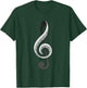 Funny Piano Gift Women Cool Treble Clef Musical Note T-Shirt - T-Shirt | Forest