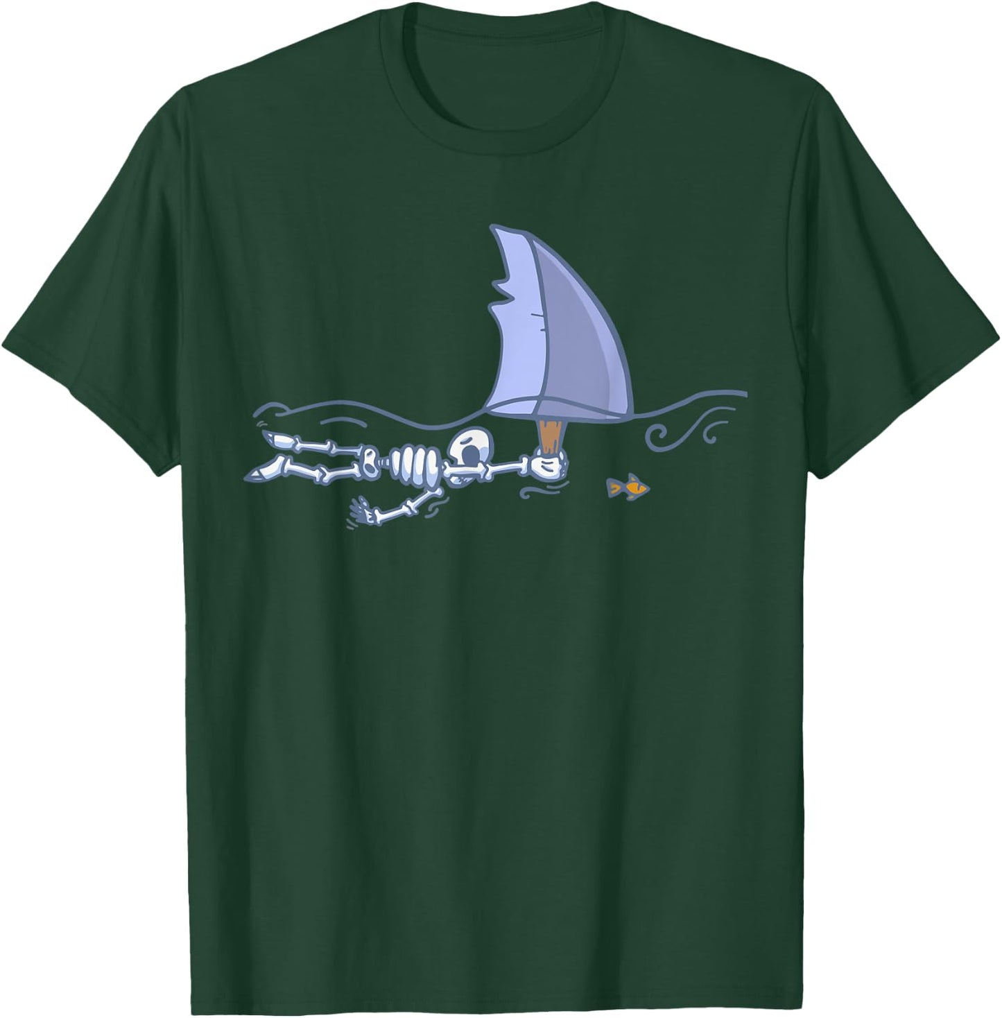 Halloween Swimming Shark Skeleton | Swimmers Gift T-Shirt - T-Shirt | Forest