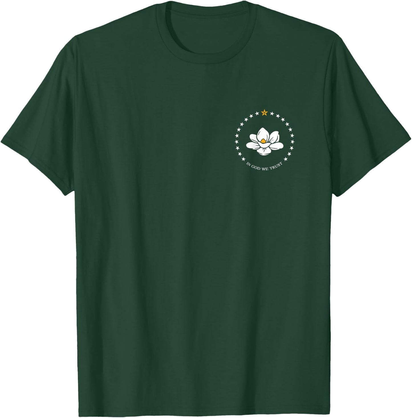 State of Mississippi Flag Magnolia Flower T-Shirt - T-Shirt | Forest