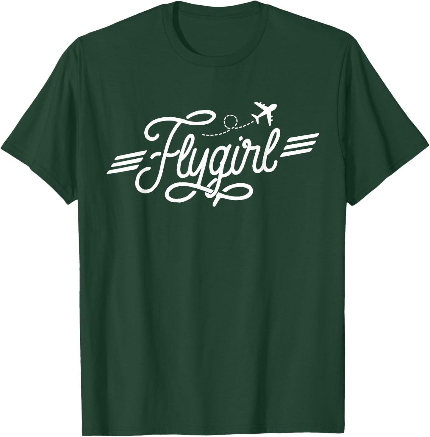 Flygirl Vintage Aviation Shirt Pilot Gift Flight Attendant T-Shirt - T-Shirt | Forest