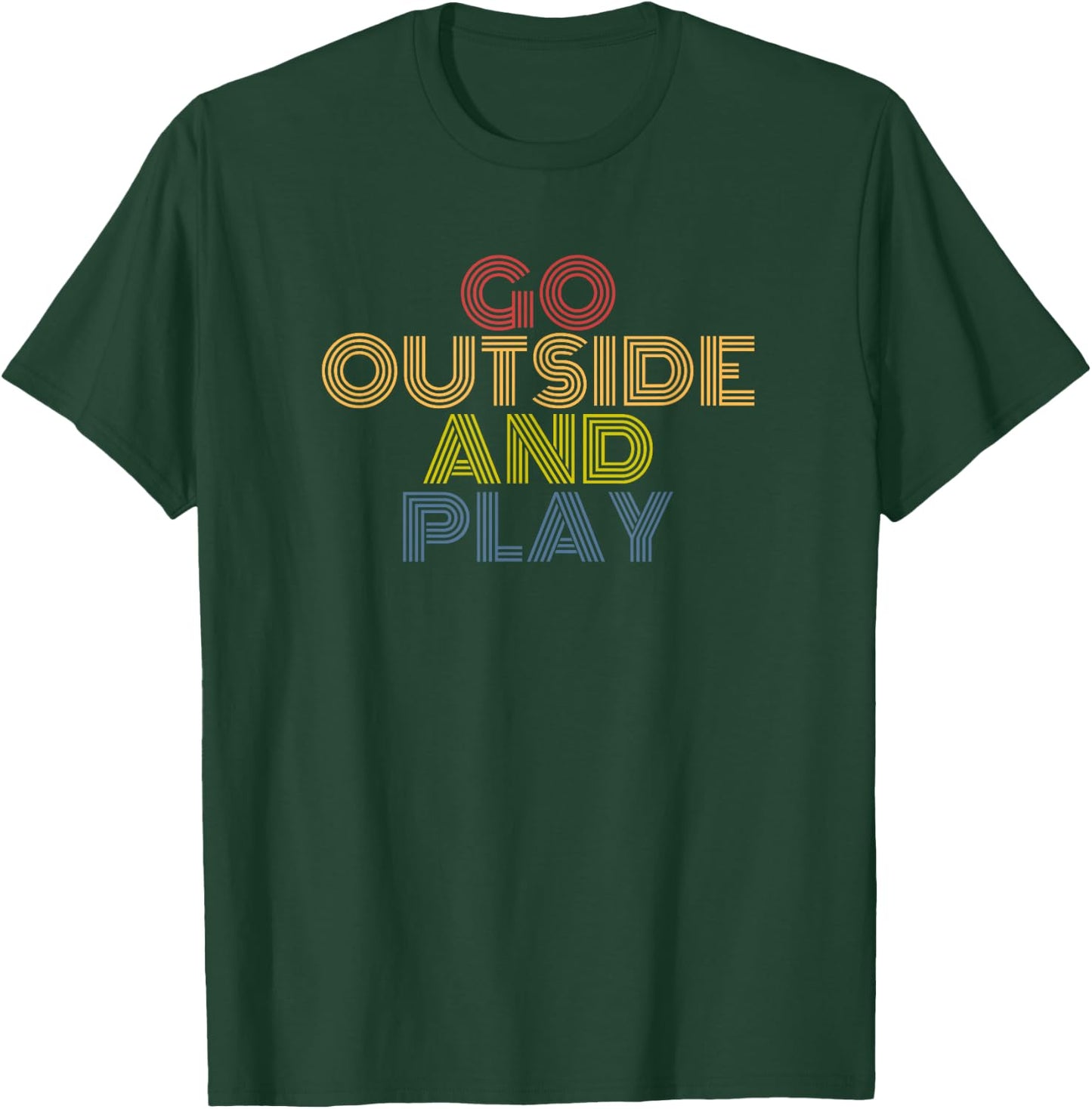 Outside Play Retro 70s Vintage Nature Fun Quote T-Shirt - T-Shirt | Forest