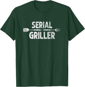 Serial Griller BBQ Distressed Grill master Chef T-Shirt - T-Shirt | Forest